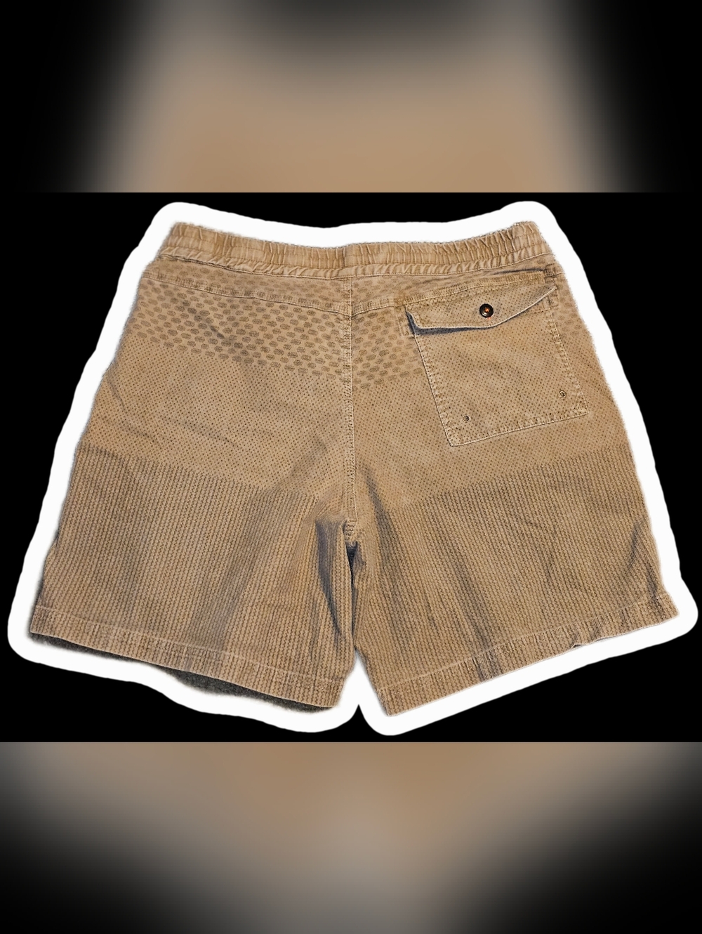 Howler Brothers Tan Corduroy Designer Drawstring Shorts Orange Accent Size 36 - Picture 2 of 7
